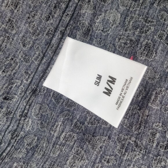 Express Mens Black Houston Rockets Slim Dress Shirt Size M 15" 15.5" Leopard - Picture 14 of 16